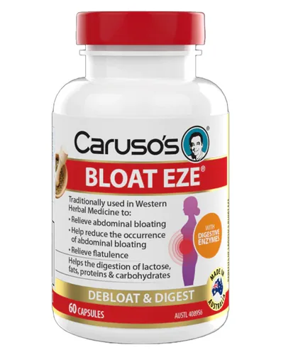 Caruso's Bloat Eze capsule bottle
