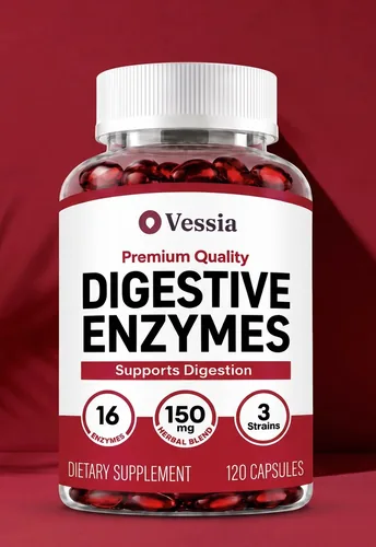 Vessia Digestive Enzymes 120 capsule bottle