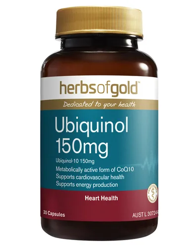 Herbs of Gold Ubiquinol 150mg capsules bottle